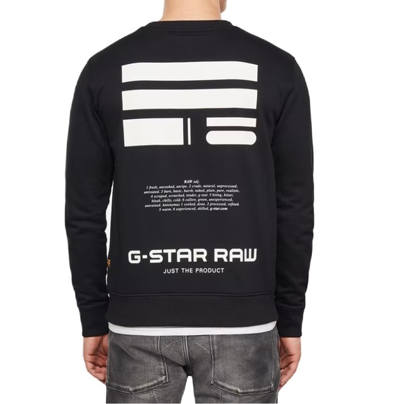 NWT G-Star Raw Mens The Raw Definition Black Cotton knit Sweater Size Large - Picture 2 of 14